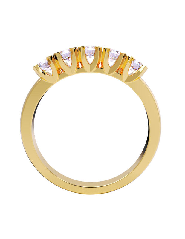 Anillo de Compromiso en Oro Amarillo 14K con Ci... image number null