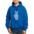 Sudadera Con Capucha Word Art Para Ni&ntilde;o - K-Pop - Azul Rey