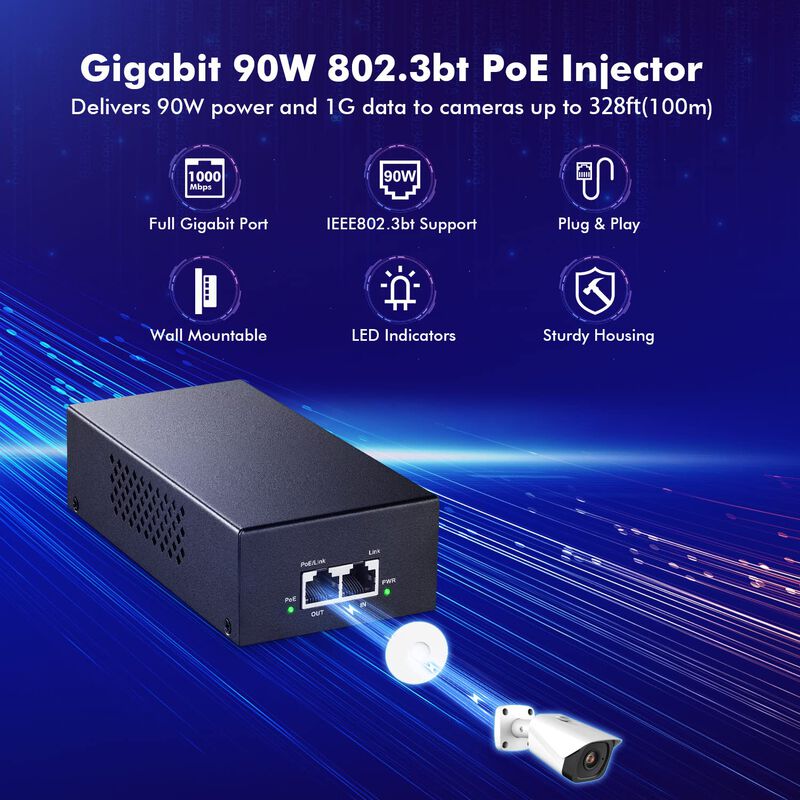 Inyector Poe Mokerlink Gigabit 90 W 802.3af/at/... image number null