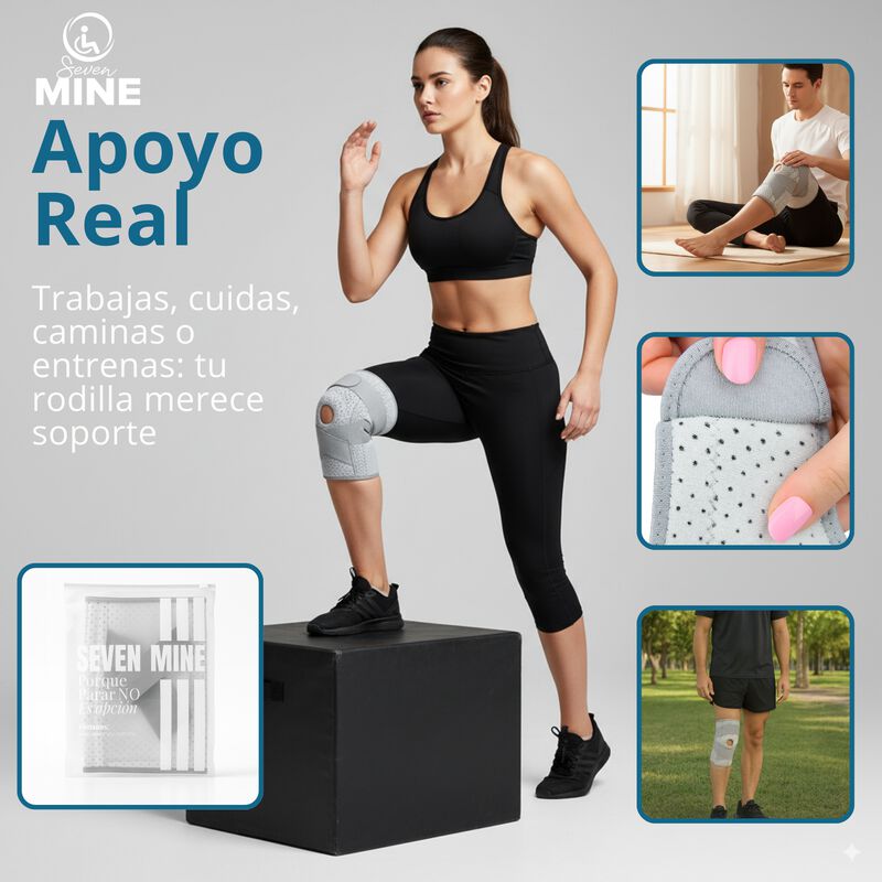 Rodillera Ajustable con Soporte Lateral y Almoh... image number null