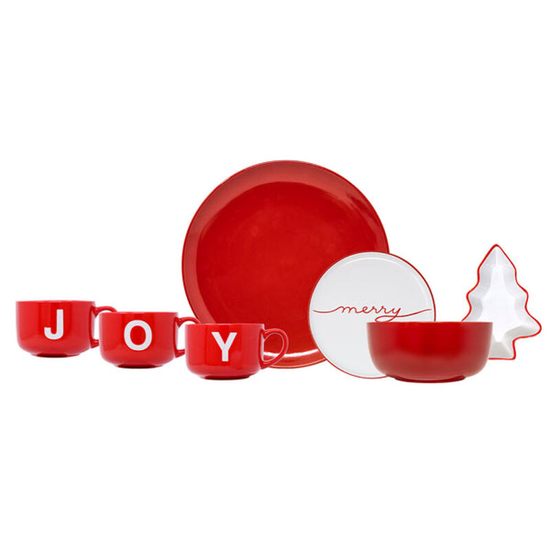 Vajilla Joy Navidad Set Individual &ndash; Cer&aacute;mica R... image number null