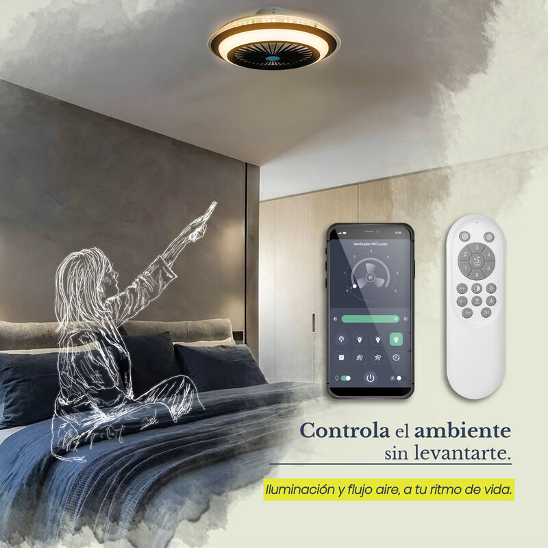 Ventilador de Techo LED Brisa 50cm Blanco/Negro... image number null