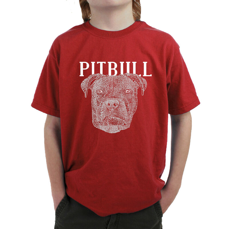 Camiseta Word Art para ni&ntilde;o - Cara de Pitbull -... image number null