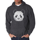 Sudadera Con Capucha Word Art Para Hombre - Panda - Gris