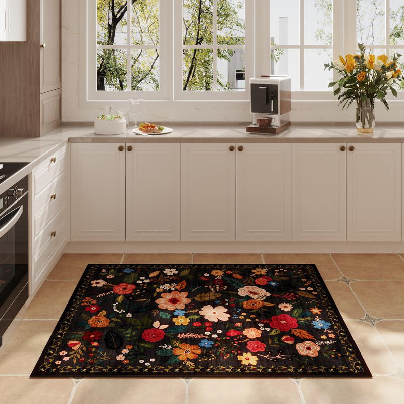 Alfombra Lavable Rugcomf 60x90 Cm Negra image number null