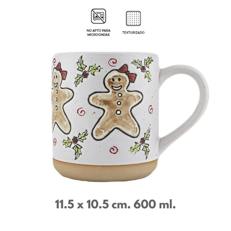 Taza De Cer&aacute;mica Navide&ntilde;a "mu&ntilde;eca De Jengibre" ... image number null