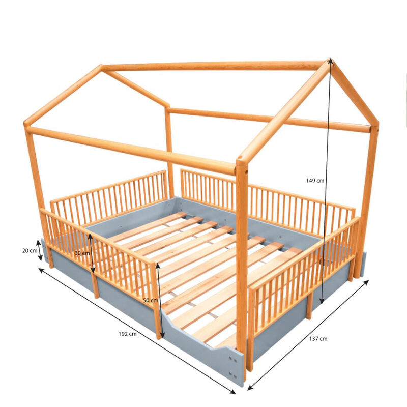 Matrimonial - Cama Casa Montessori de Madera Du... image number null