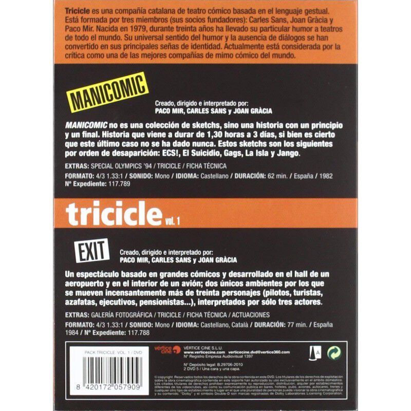 Paquete Tricicle I:manicomic [dvd] image number null