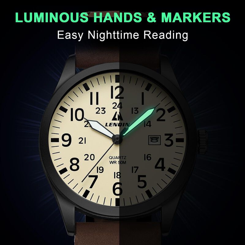 Reloj Ln Lenqin 38 mm Anal&oacute;gico De Cuarzo Con F... image number null