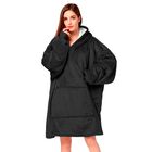 Sudadera Cobija Negra con Capucha y Mangas Bluelander