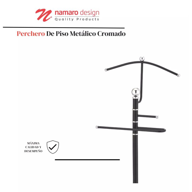 Perchero De Piso Met&aacute;lico Cromado Namaro Design image number null