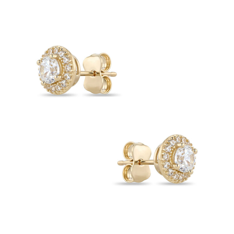 Aretes Oro Amarillo 14k Con Zirconias Elegantes image number null