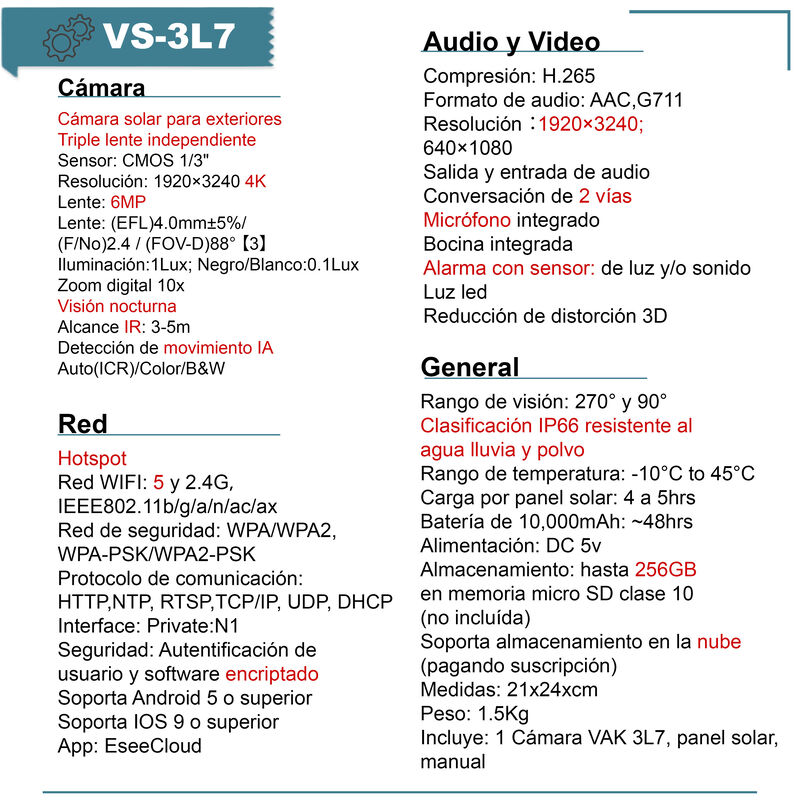Video C&aacute;mara De Seguridad Vak Para Exterior Vs-... image number null