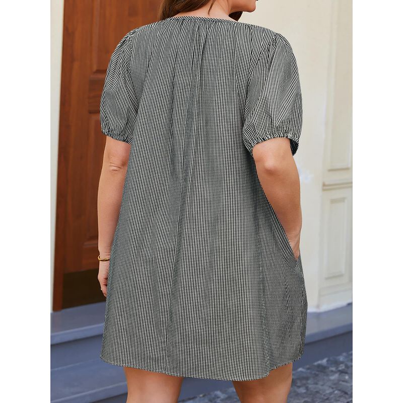 Vestido Beautify Talla Grande Gingham Abullonad... image number null