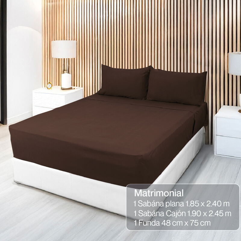 Sabana Wash Matrimonial 190x 245cm Chocolate image number null