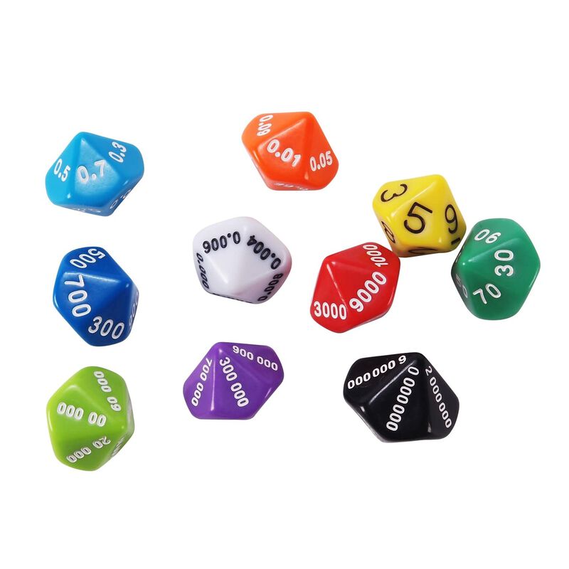 Valor Posicional Y Decimal X10 De Dice Set Lear... image number null