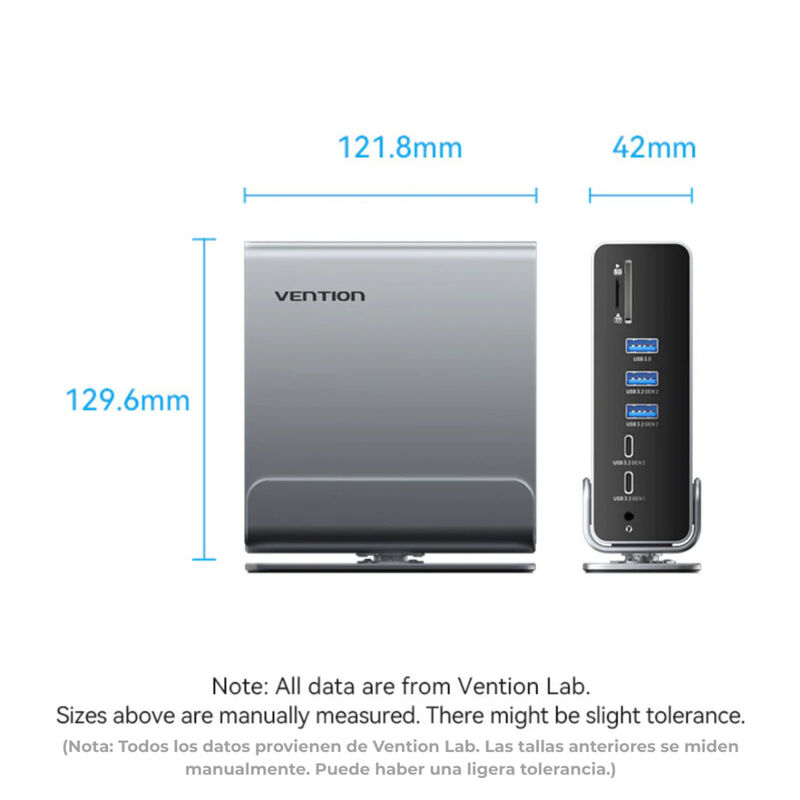 Estaci&oacute;n Hub Docking VENTION 16 en 1 c/USB-C Y ... image number null