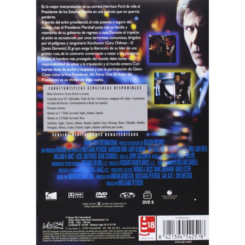AIR FORCE ONE (EL AVI&Oacute;N DEL PRESIDENTE) (DVD) image number null