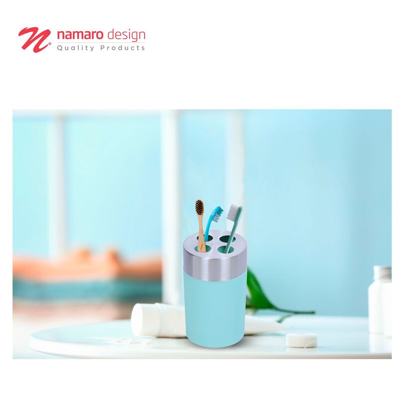 Portacepillos De Acero Inoxidable Con PVC Menta... image number null