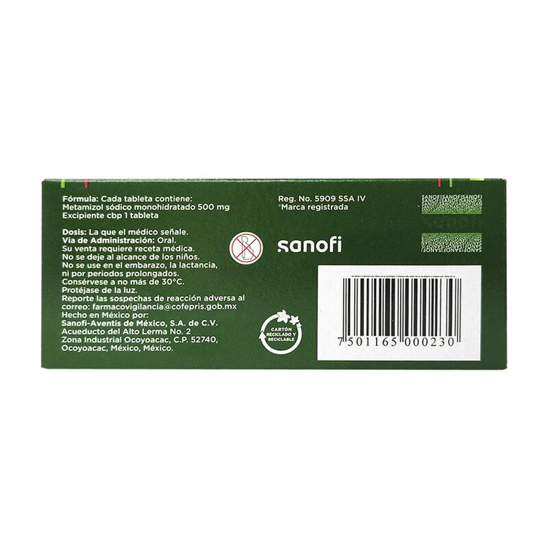 Neo-melubrina 500mg Caja Con 10 Tabletas image number null
