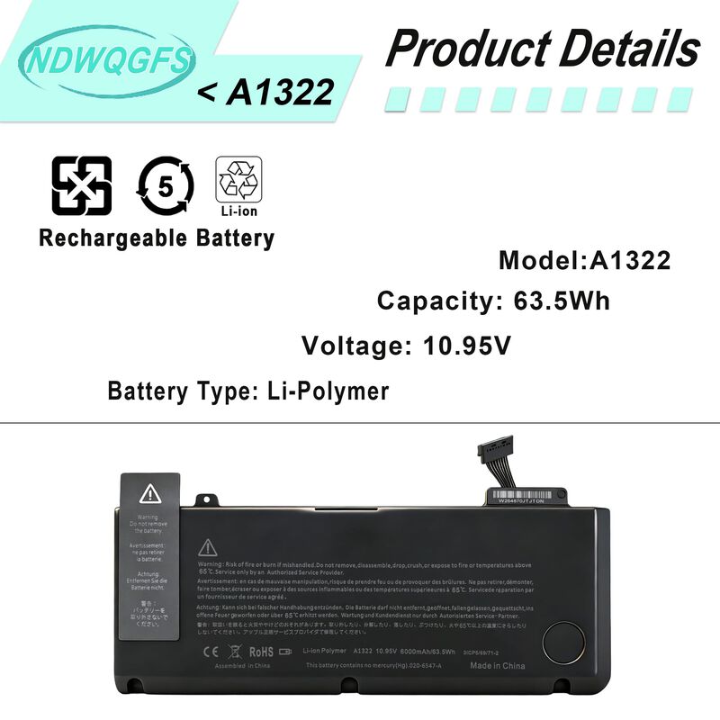 Bater&iacute;a Ndwqgfs A1278 A1322 Para Macbook Pro 13... image number null