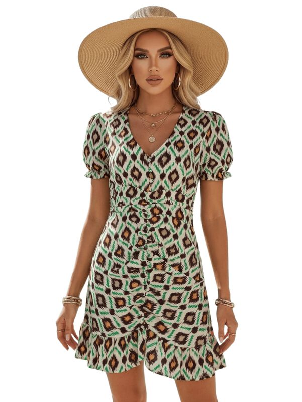 Vestido Casual Malabis Ves-1040 Verde Con Escot... image number null