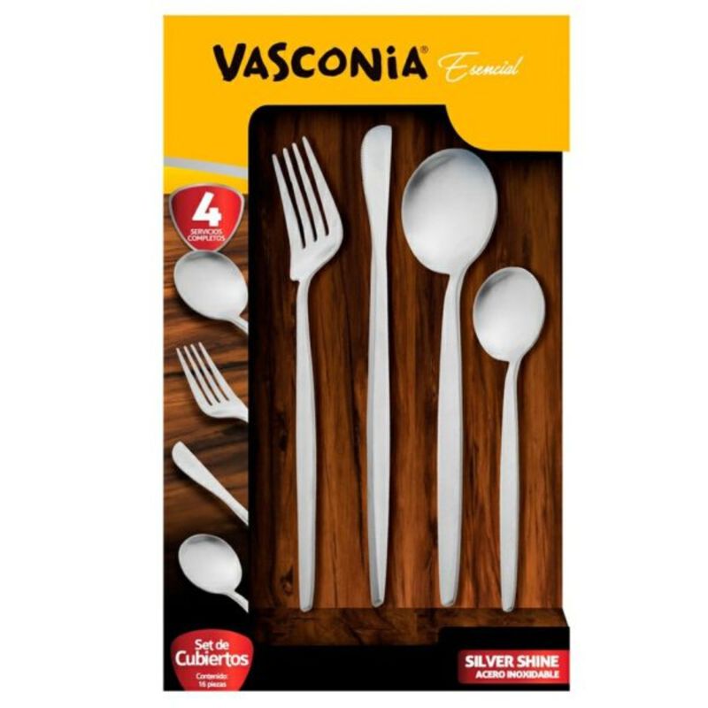 Set De Cubiertos Vasconia 60001364 16 Piezas Ac... image number null
