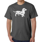 Camiseta Word Art Para Hombre - Perro Salchicha - Gris
