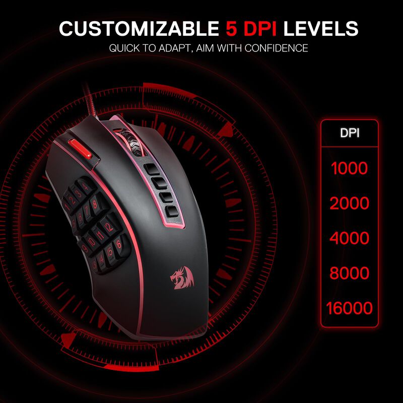 Rat&oacute;n Para Juegos Redragon M990 32000 Dpi Con C... image number null