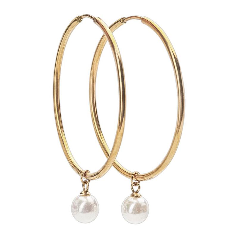 Juego Joyer&iacute;a Mujer Perlas, Collar Aretes Oro P... image number null