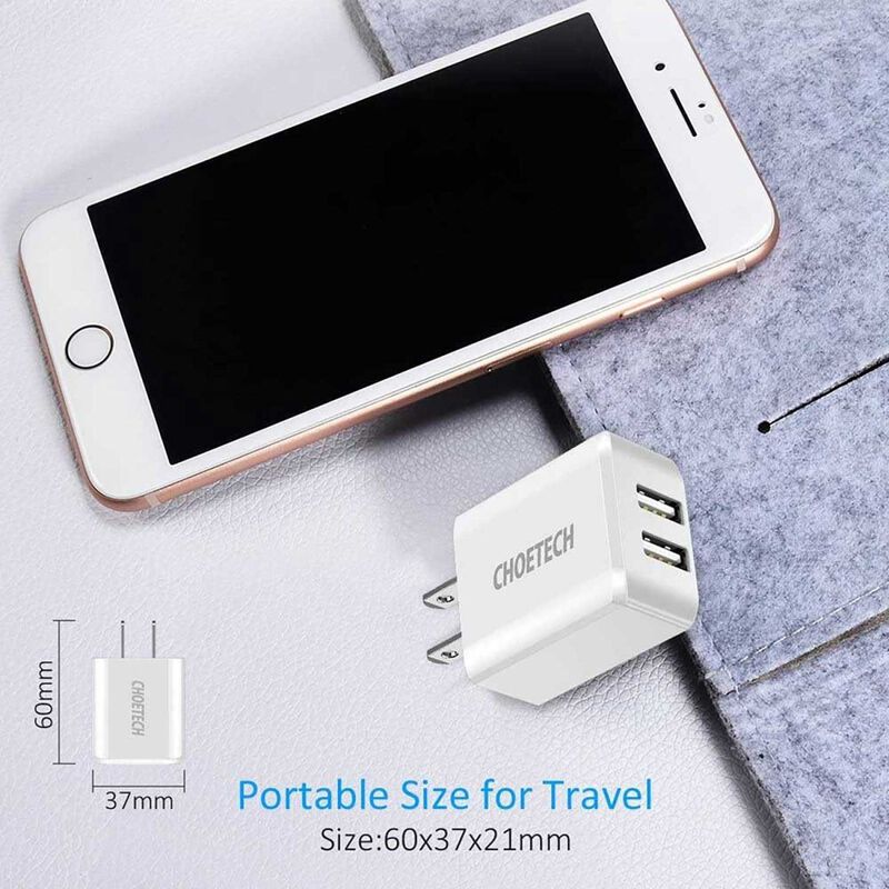 Cargador Ac Choetech 2 X Usb-a 2amp Universal (... image number null