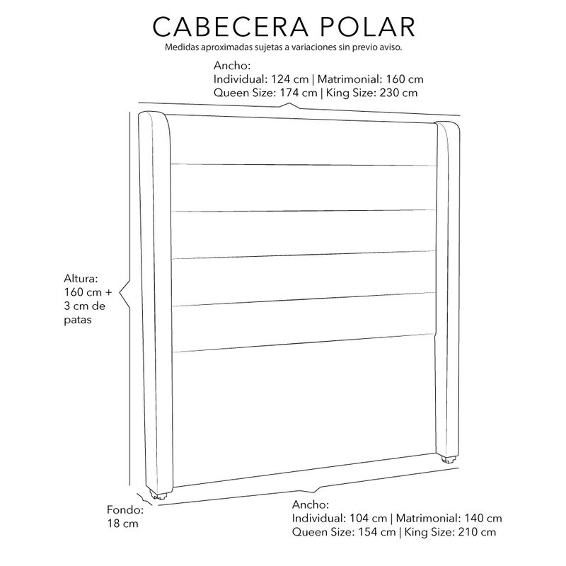 Cabecera Matrimonial Dicasa Polar Ladrillo image number null