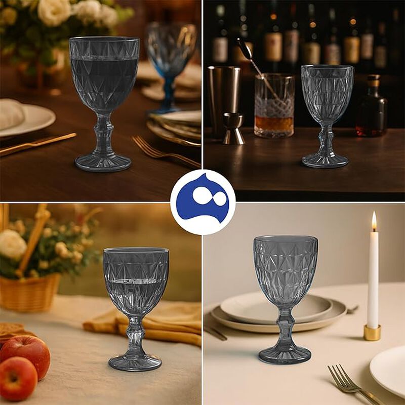 Juego de 6 Copas de Vidrio 240 ml, Copas Colori... image number null