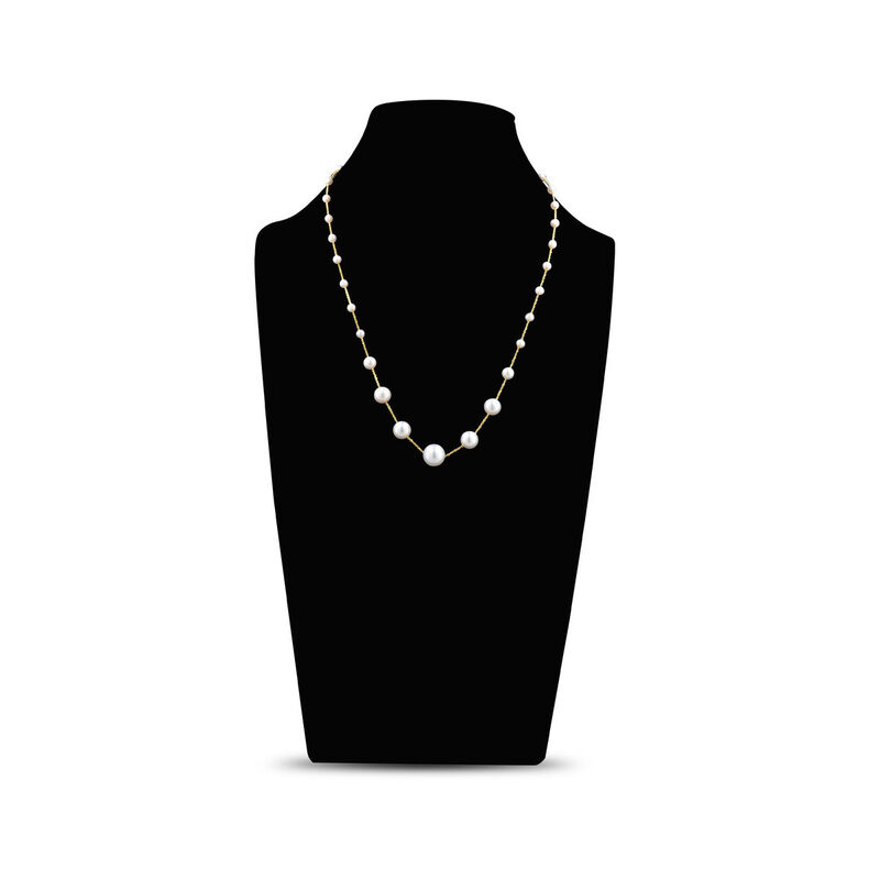 Collar Oro Amarillo 14k Perlas Blancas Disminuc... image number null