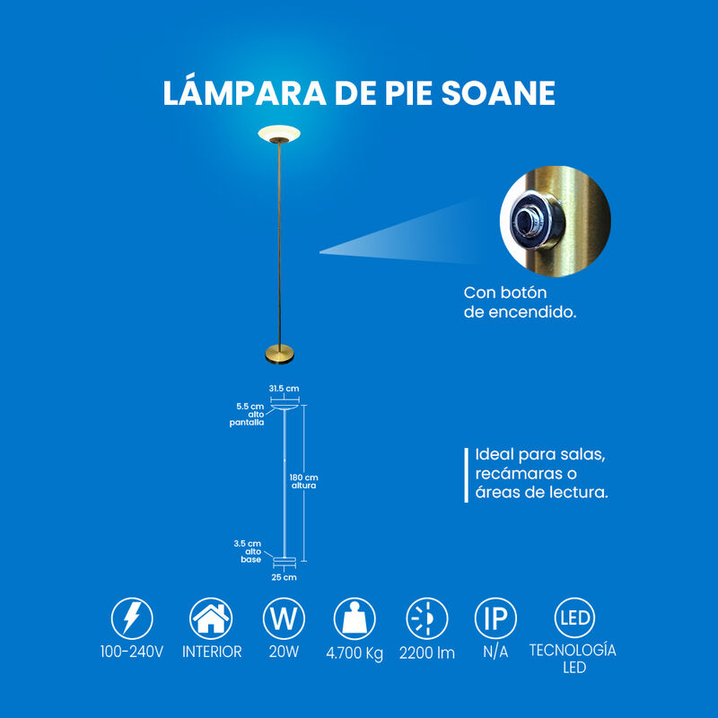 L&aacute;mpara De Pie Mil Luces Soane image number null