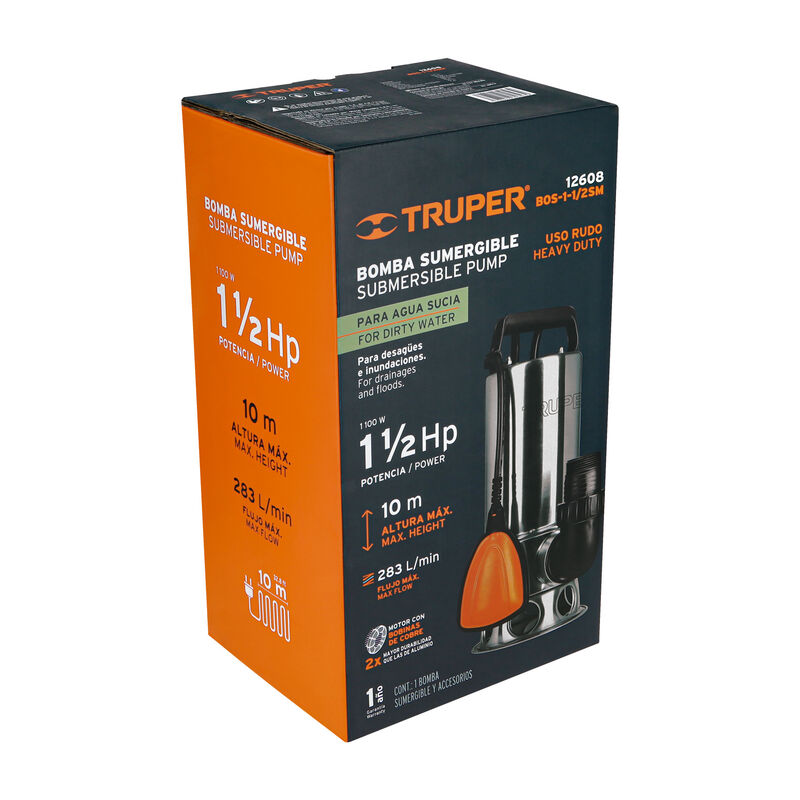 Bomba Sumergible Met&aacute;lica para Agua Sucia 1-1/2... image number null
