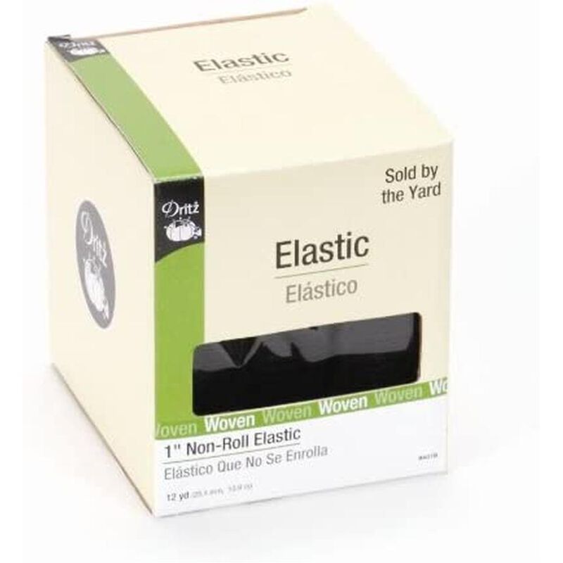 Dritz 9407B Tejido el&aacute;stico no Enrollable, Negr... image number null