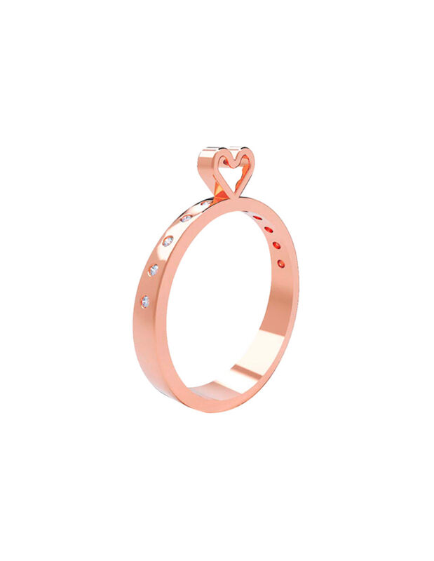 Anillo de Compromiso en Oro Rosa 10K con Circon... image number null