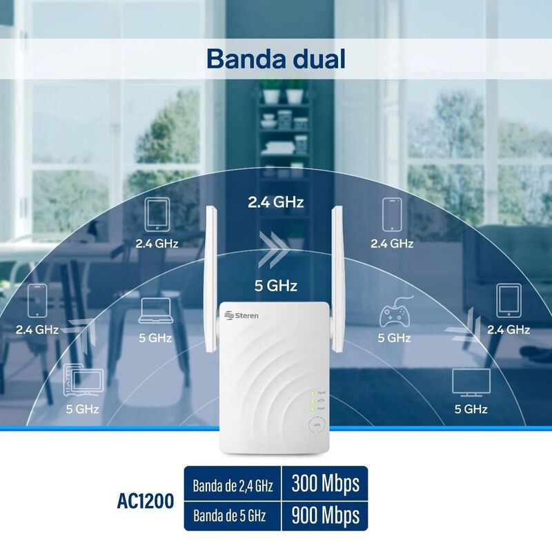 Repetidor Wi-Fi* de doble banda 24 GHz y 5 GHz ... image number null