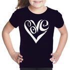 Camiseta Word Art Para Ni&ntilde;a - Coraz&oacute;n Amor - Negro
