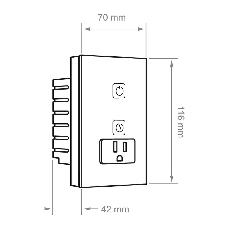 Apagador con Contacto Inteligente WiFi 1 Botón ... image number null