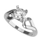 Anillo de Compromiso en Oro Blanco 10K con Circonia -  Talla:5.5/ FJ829-10W-CZ-55