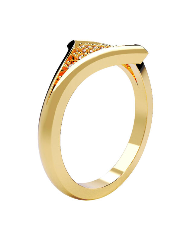 Anillo de Compromiso en Oro Amarillo 14K con Ci... image number null