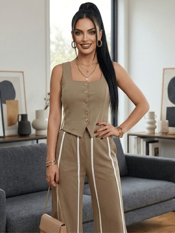 Conjunto 2 Piezas Pantalon Y Top Malabis Conj-0... image number null