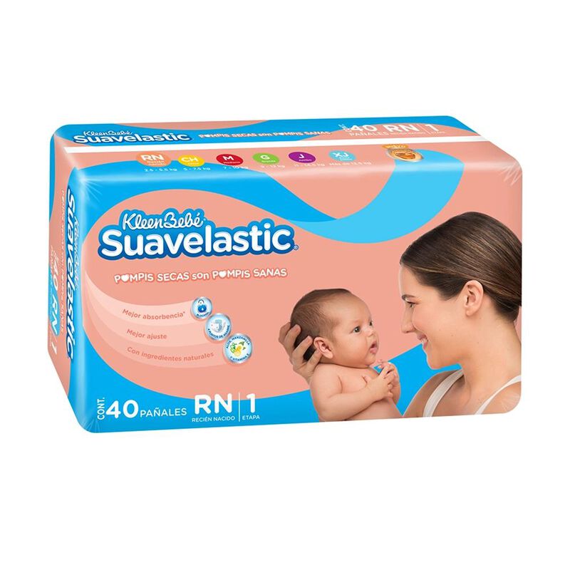 Pa&ntilde;ales Kleenbebe Suavelastic Rn E1 40 Pzs image number null