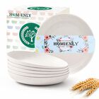 Platos Homienly de Fibra de Paja de Trigo 20cm (8 Pulgadas) - Pack de 6 - Blanco