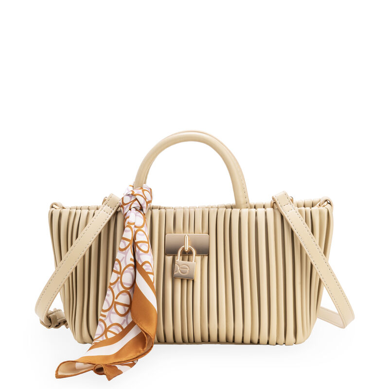 Bolsa Tote Chica Look Blisado Color Beige image number null