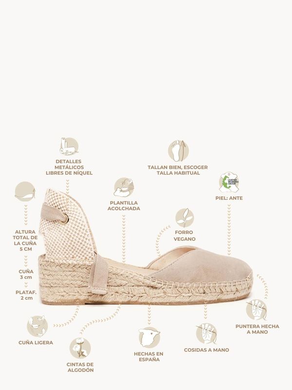 Alpargata Romero Cu&ntilde;a Baja Ante Piedra image number null
