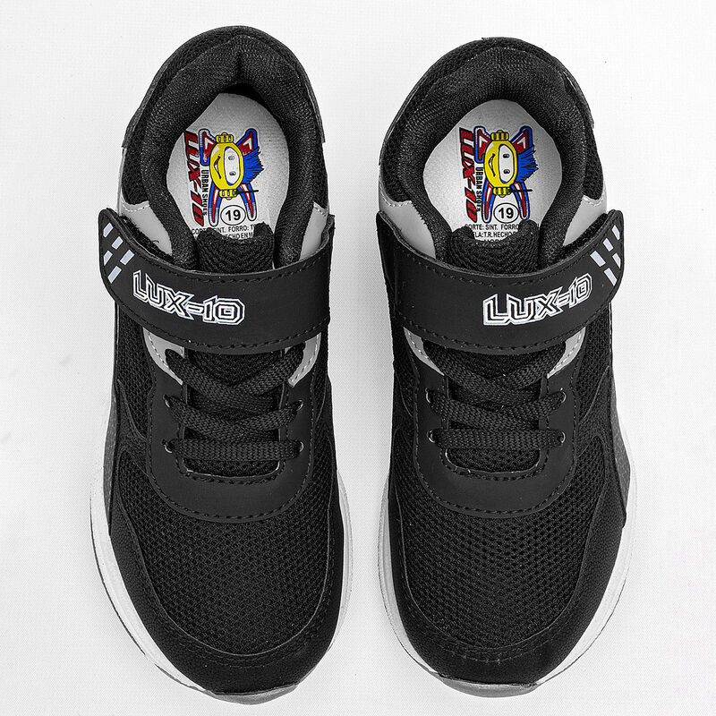 Lux-10 Tenis urbano para ni&ntilde;o. Negro gris image number null