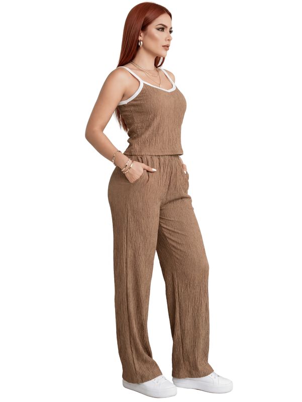 Conjunto Moderno 2 Piezas Conj-0174 Caf&eacute; Top De... image number null